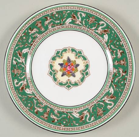 Florentine Green (Emerald, Fruit Center) Bread & Butter Plate