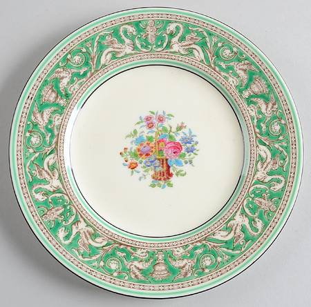 Florentine Green (Flower Basket Center) Salad Plate