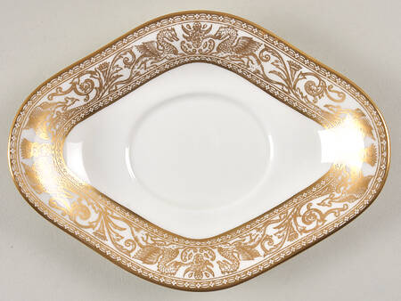 Florentine Gold (Gold Dragons, White) Underplate for Gravy Boat