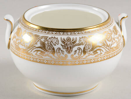 Florentine Gold (Gold Dragons, White) 146 Shape Sugar Bowl No Lid