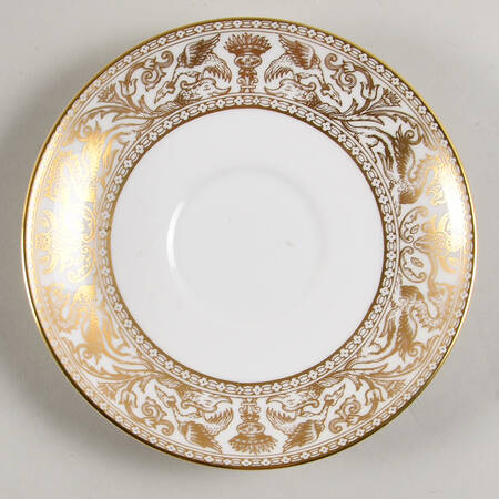 Florentine Gold (Gold Dragons, White) Saucer for Leigh Shape Footed Cup