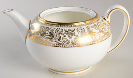 Florentine Gold (Gold Dragons, White) Teapot No Lid