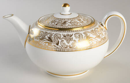 Florentine Gold (Gold Dragons, White) Teapot & Lid