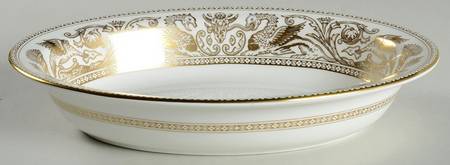 Florentine Gold (Gold Dragons, White) 11" Oval Vegetable Bowl