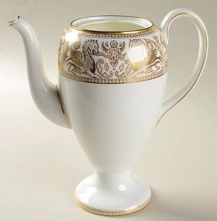 Florentine Gold (Gold Dragons, White) Coffee Pot No Lid