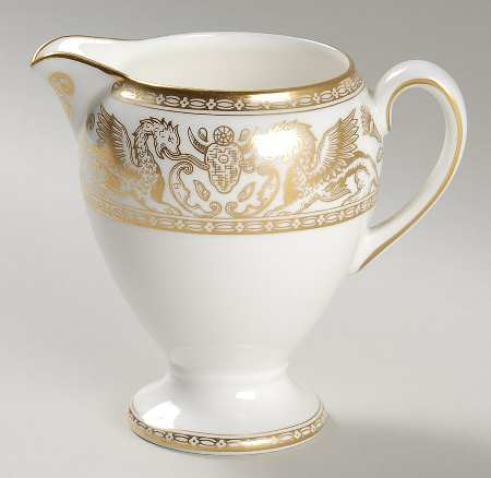 Florentine Gold (Gold Dragons, White) Globe Shape Creamer