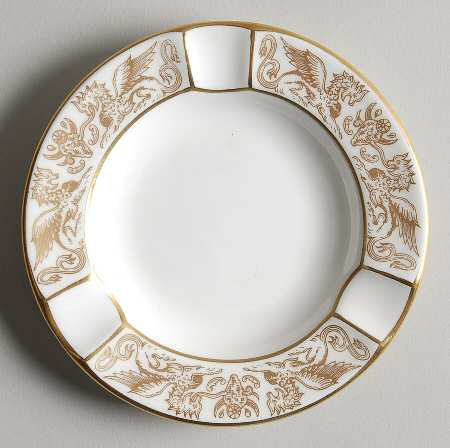 Florentine Gold (Gold Dragons, White) Small Ashtray