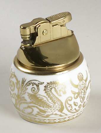 Florentine Gold (Gold Dragons, White) Cigarette Lighter