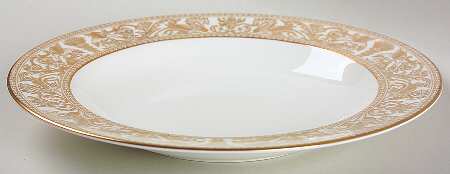 Florentine Gold (Gold Dragons, White) Large Rim Soup Bowl