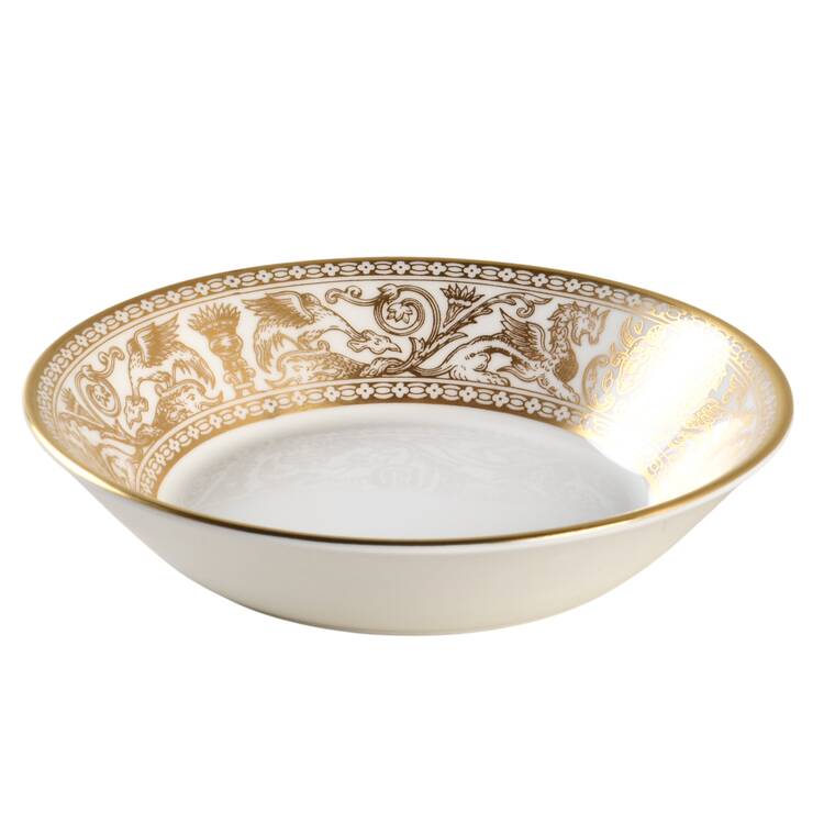 Florentine Ivory Rim (Gold Dragons) Fruit/Dessert (Sauce) Bowl