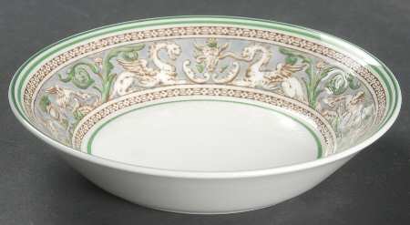 Florentine Gray and Green (No Center Design) Fruit/Dessert (Sauce) Bowl