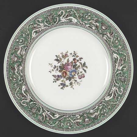 Florentine Green Rim (Floral Center, White Body) by Wedgwood