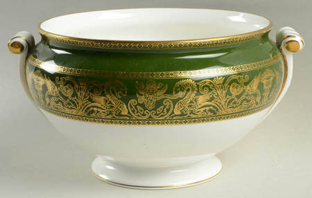 Florentine Dark Green Rim (No Floral Center) Tureen No Lid