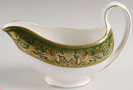 Florentine Dark Green Rim (No Floral Center) Gravy Boat