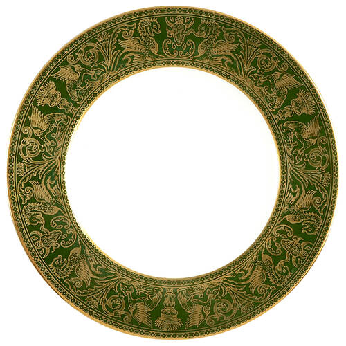 Florentine Dark Green Rim (No Floral Center) Salad Plate