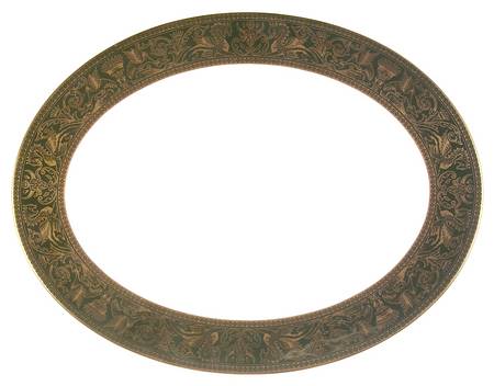 Florentine Dark Green Rim (No Floral Center) 15" Oval Serving Platter