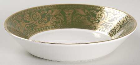 Florentine Dark Green Rim (No Floral Center) Fruit/Dessert (Sauce) Bowl