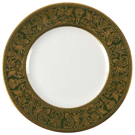Florentine Dark Green Rim (No Floral Center) Luncheon Plate