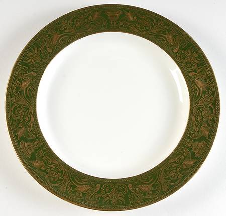 Florentine Dark Green Rim (No Floral Center) 13" Chop Plate (Round Platter)