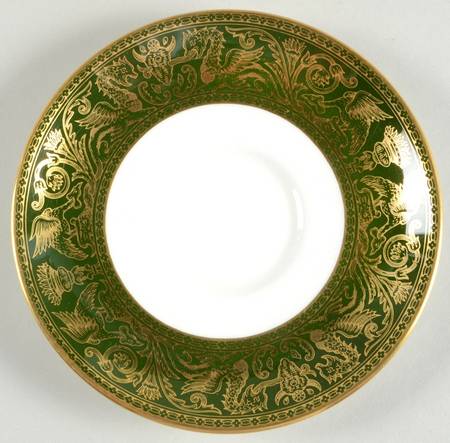 Florentine Dark Green Rim (No Floral Center) Saucer for Cream Soup Bowl