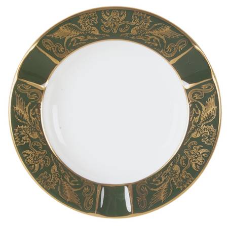 Florentine Dark Green Rim (No Floral Center) Small Ashtray