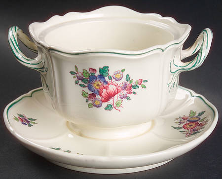 Floral (Scallop) Sauce Boat with Attached Underplate No Lid