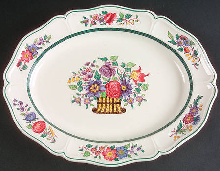 Floral (Scallop) 11" Oval Serving Platter