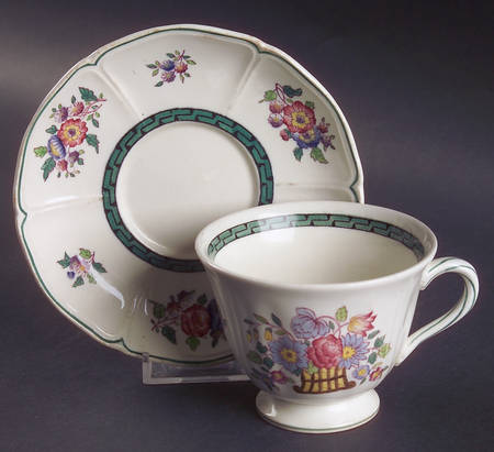 Floral (Scallop) Footed Cup & Saucer Set