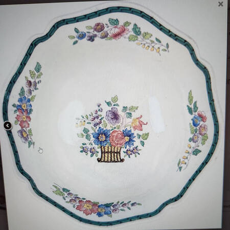Floral (Scallop) 9" Round Vegetable Bowl