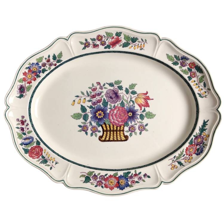 Floral (Scallop) 17" Oval Serving Platter