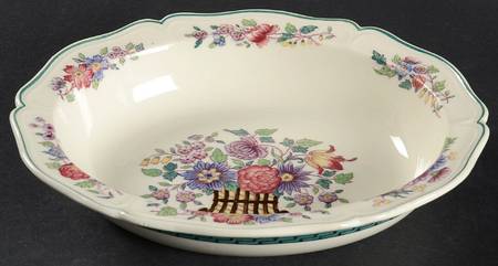 Floral (Scallop) 8" Oval Vegetable Bowl