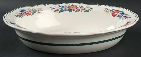 Floral (Scallop) 11" Oval Vegetable Bowl