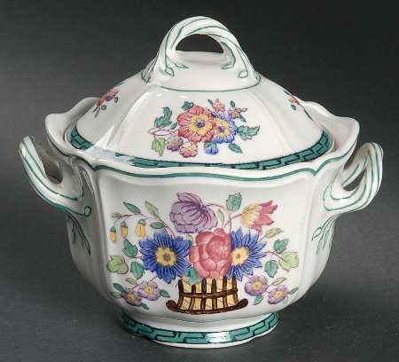 Floral (Scallop) Sugar Bowl & Lid
