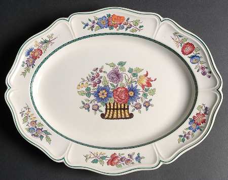 Floral (Scallop) 13" Oval Serving Platter