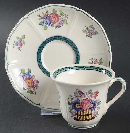 Floral (Scallop) Flat Demitasse Cup & Saucer Set