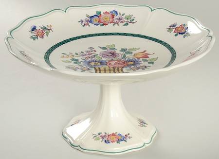 Floral (Scallop) Round Compote (Height X Width)