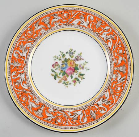 Florentine Coral (Red Flower Center) Salad Plate