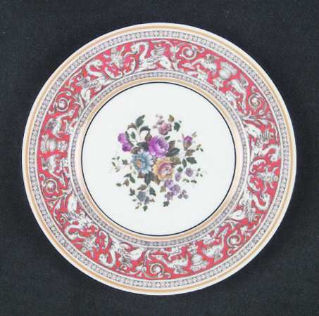 Florentine Coral (Red Flower Center) Bread & Butter Plate