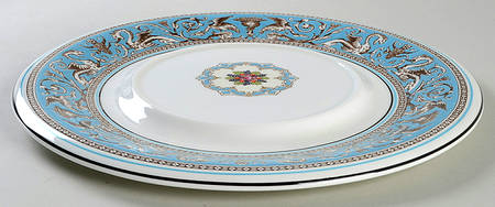 Florentine Turquoise Rim (Fruit Center, White Body) Underplate for Tureen