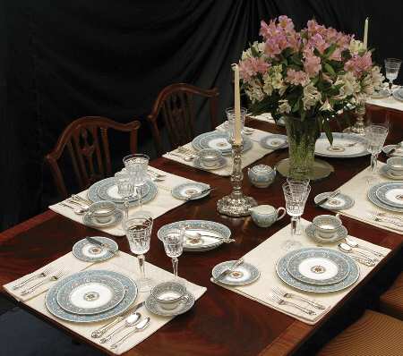 Florentine Turquoise Rim (Fruit Center, White Body) 45 Piece Estate Set