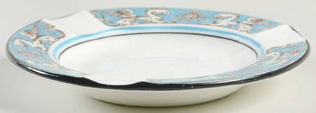 Florentine Turquoise Rim (No Center, White Body) Small Ashtray