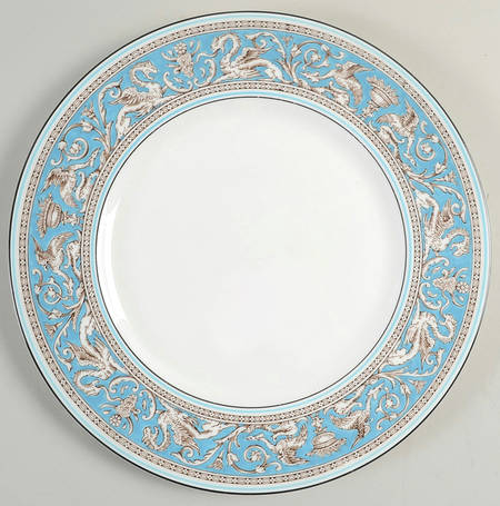 Florentine Turquoise Rim (No Center, White Body)
