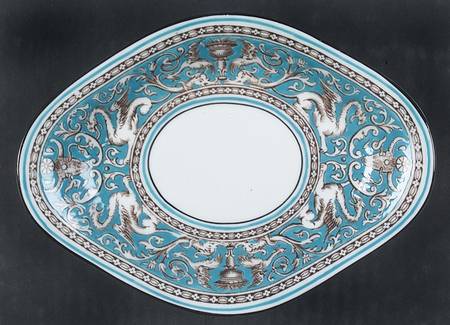 Florentine Turquoise Rim (No Center, White Body) Relish