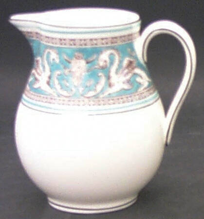 Florentine Turquoise Rim (No Center, White Body) Creamer