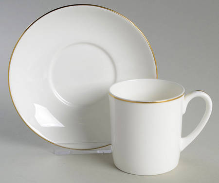 Formal Gold Flat Cup & Saucer Set