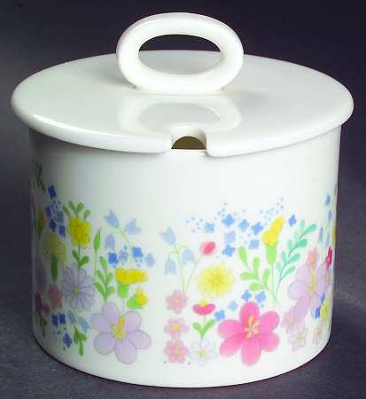 Forget Me Not (Bone China, No Trim) Jam/Jelly & Lid