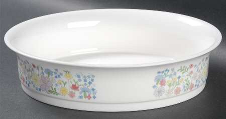 Forget Me Not (Bone China, No Trim) 8" Oval Vegetable Bowl