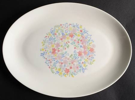 Forget Me Not (Bone China, No Trim) 15" Oval Serving Platter