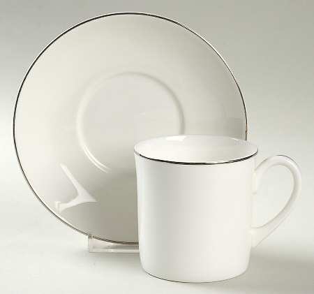 Formal Platinum Flat Cup & Saucer Set