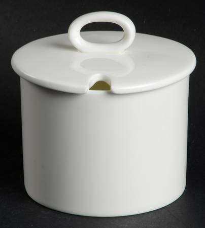 Formal White Sugar Bowl & Lid